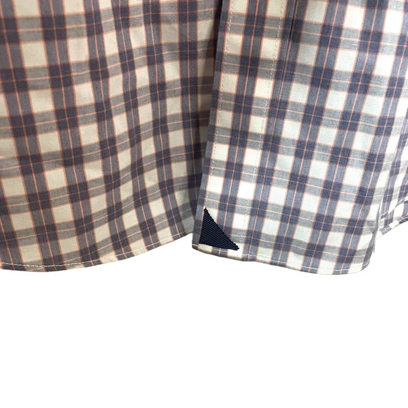 Untuckit Men’s Wrinkle-Free Marc Plaid Button Down in Navy/Maroon/White Size L - Picture 11 of 11